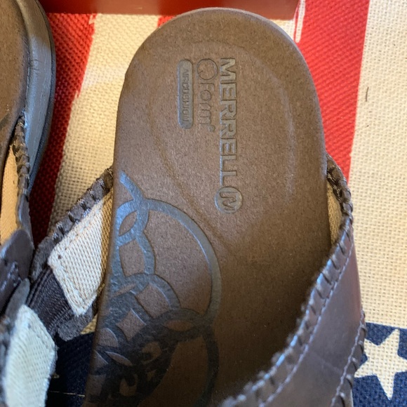 Excellent Women’s MERRELL Form Aircushion Brown Leather Sandals Size US 6 Shoes - Picture 4 of 13